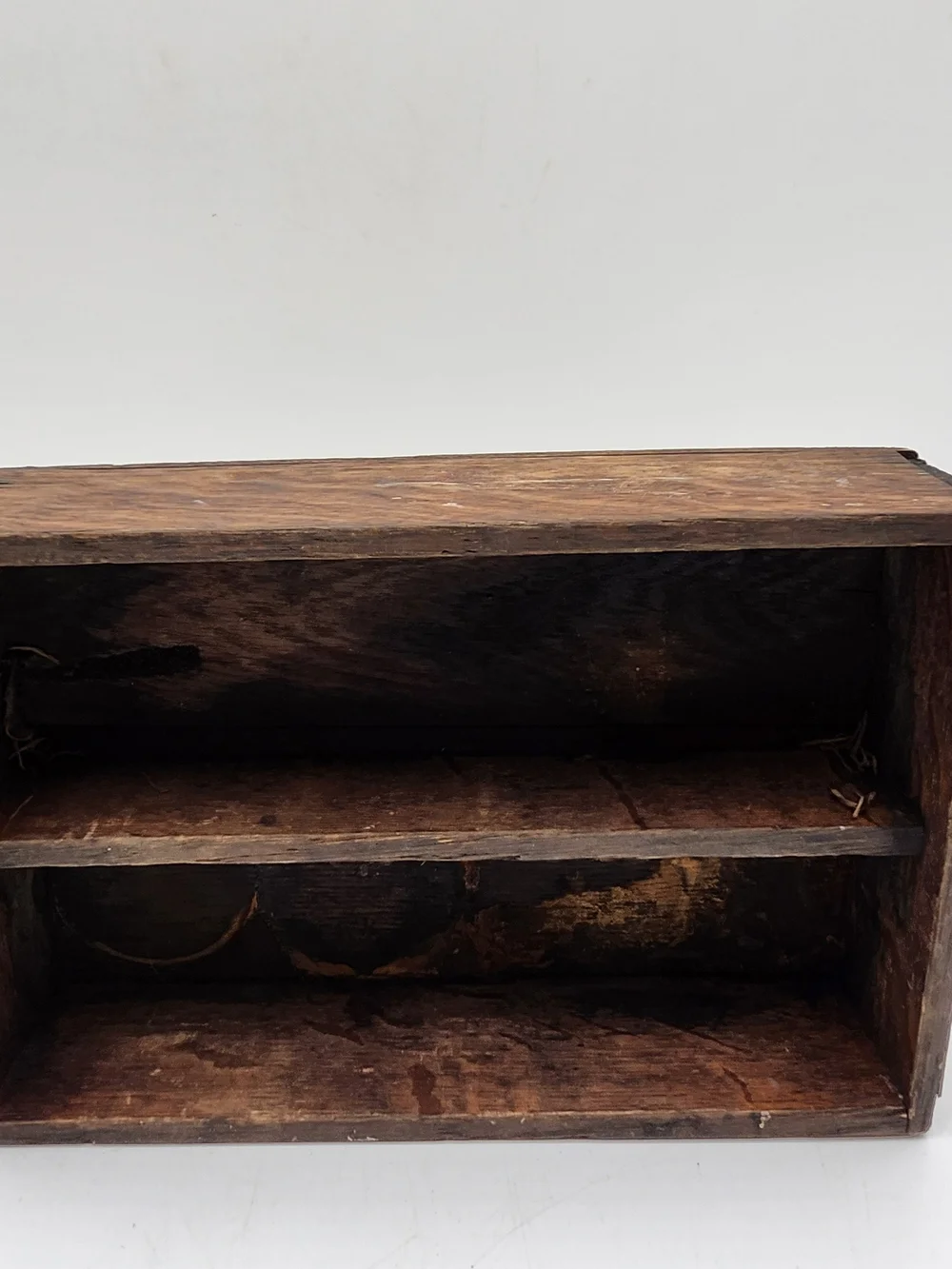Rustic Wooden Display Shelf - Primitive  Brown Crate Bin Wood Secor